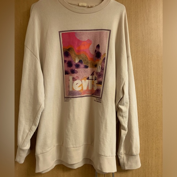 Levi's Sweaters - LEVI'S super oversize cream sweatshirt, drop shoulder, colorful, S